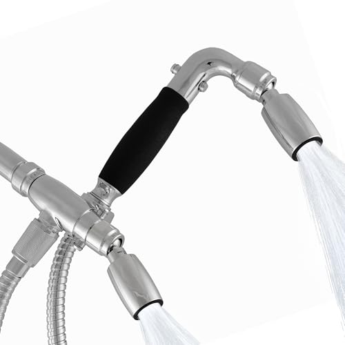 High Sierra Showerheads® - Solid Metal 1.5 GPM Low-Flow 4-Way Classic Shower Head and Handheld Combination w/Slip-Free Grip - Chrome