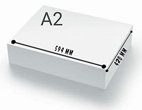 inr | A2 Drawing Paper Super Milky White Cartridge Sheets | Perfect Size 420 mm x 594 mm | 320 GSM | Art, Craft, Painting and Project Works | Pack of 5 Loose Sheets | GRD999