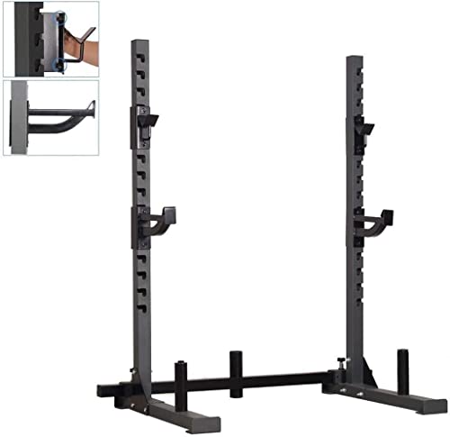OTQEFTN Adjustable Squat Rack Weight Lifting Bench Press Professional Squat Rack Safety Weight Bench Rack Multi-Functional Bench Press Rack Adjustable Barbell Rack Fitness Equipment Load-Bearin
