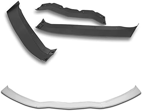 Stay-Tuned, 5PCS ABS Stage 2 Front Bumper Lip Spoiler Body Kit + Universal 31" x 4" Side Skirts, Compatible with 2014-2019 Chevy Corvette C7, Exterior Accessory (Painted White)