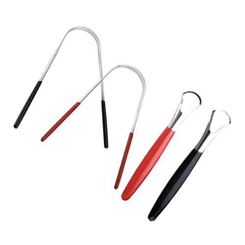 Ipetboom Tongue Scrapper for Adults Boys and Girls 4pcs Oral Cleaning Scraper Easy to Use Brush