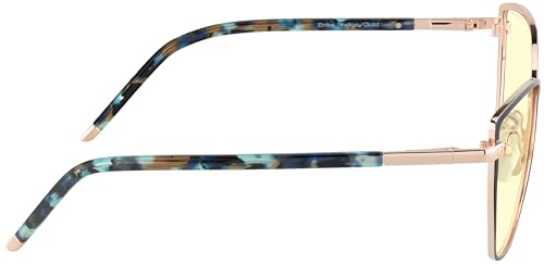 Image of GUNNAR Womens Computer Glasses - Erika Indigo Gold Amber Lens - Blue Light Blocking Anti Glare