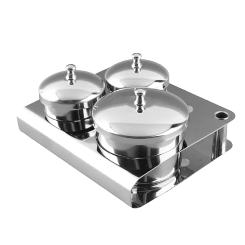Nail Liquid Container, Mini Stainless Steel Dish Pot Liquid Powder Cup Lid Bowl Nail Art Tools Acrylic Nail Art Equipment Mini Bowl Cup Tray Pot Container Organizer Holder with Lid, 3pcs