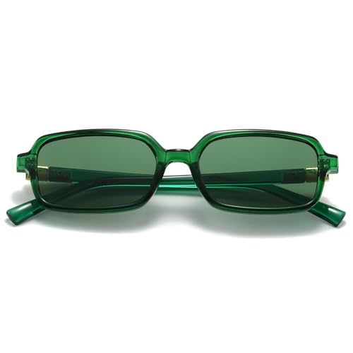 Freckles Mark Retro Polarized Rectangle Sunglasses for Women Men Trendy Sun Glasses Classic 70s Shades FM12272