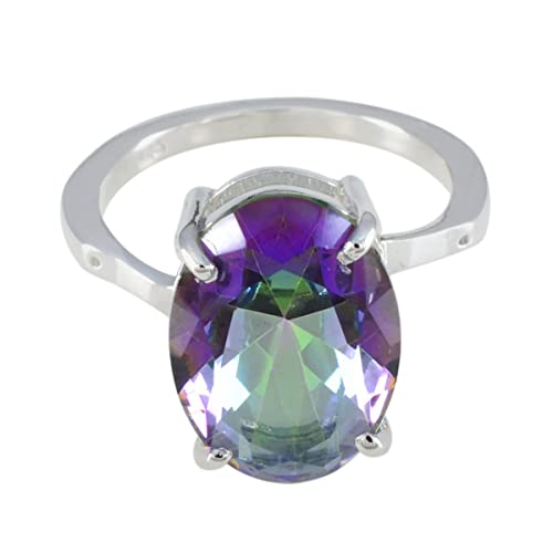 Bijoux de mariée avec bague en argent sterling 925 et pierres précieuses de forme ovale