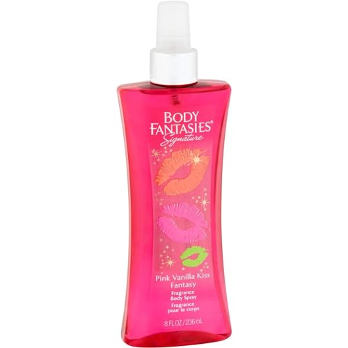 Image of BODY FANTASIES SIGNATURE Fragrance Body Spray, Pink Vanilla Kiss Fantasy, 8 Fluid Ounce (BF44) (Pack of 2)