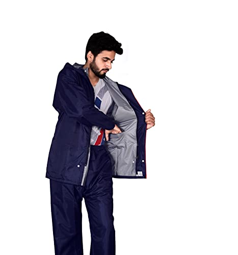 Image of Bildos Raincoat for Men with Adjustable Hood and Reflector at Back