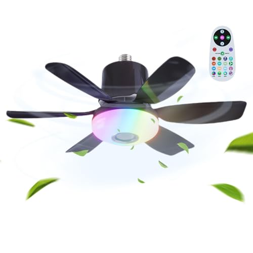Ventilateur de plafond moderne avec lumière télécommande et haut-parleur