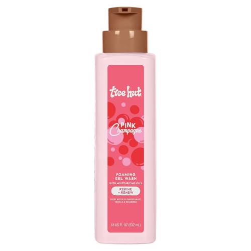 Tree Hut Pink Champagne Body Wash Hydrating & Moisturizing Shower Gel with Shea Butter & Essential Oils Soft Smooth Glowing Skin Gentle Cleanser Self Care Gifts for Women Pump Bottle 18 Fl Oz