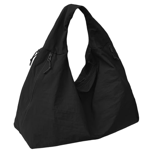 Image of Slouchy Tote Bag for Women Large Nylon Shoulder Bag with Multiple Pockets Crescent Bag Underarm Hobo Bag for Travel Gym