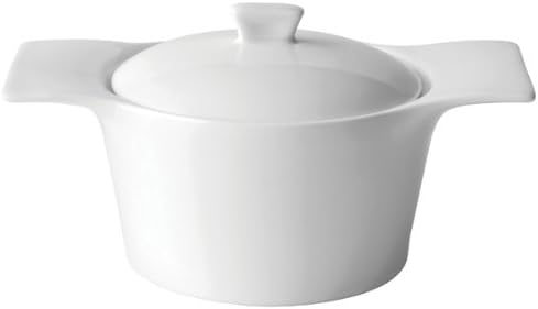 Utopia Anton Black Individual Casserole Dish 12.3oz / 350ml | Fine China Casserole Dish, White Casserole Dish, Mini Casserole Dish