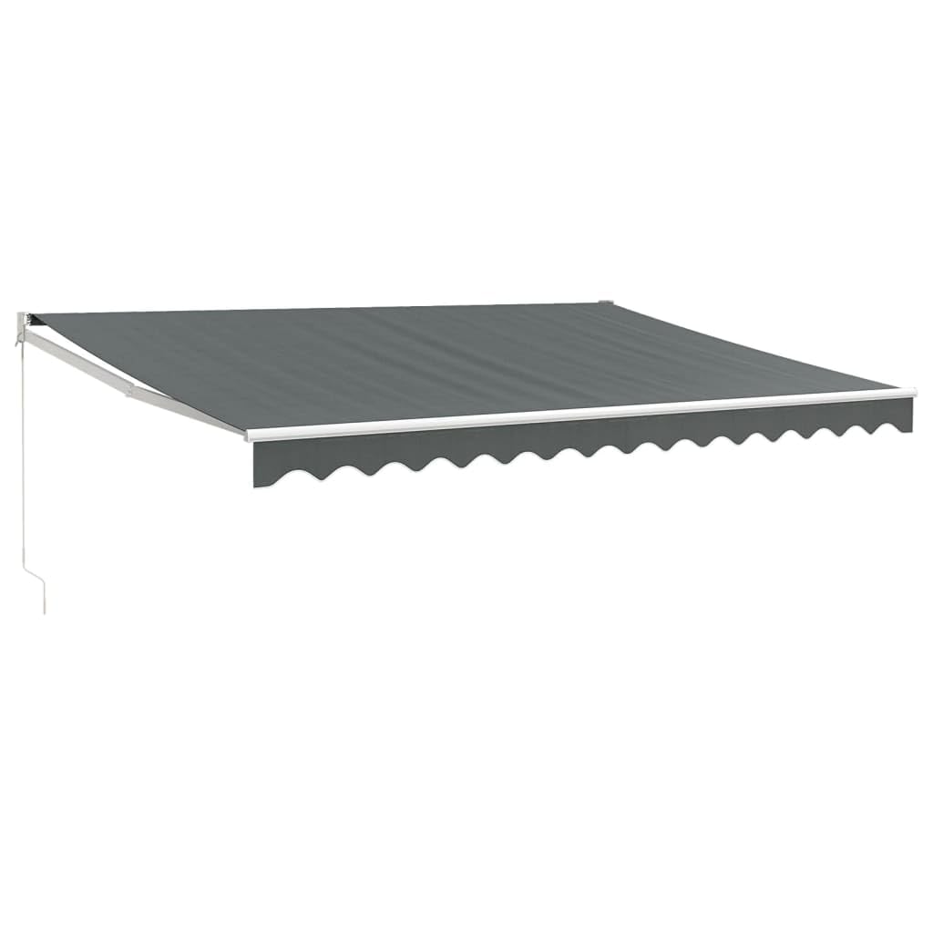 Ce Store banne rétractable 4x3m, motorisé/Manuel, Offre Un abri Solaire extérieur idéal pour Balcon et terrasse. Fabriqué en Tissu Gris et Aluminium résistant aux intempéries, il est Facile