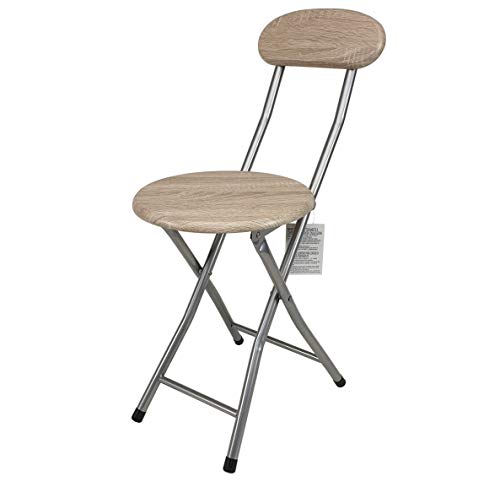 LABOLATA Taburete Plegable Metal Y Madera 30 x 73 cm | Silla Plegable Cocina Jardin Salon