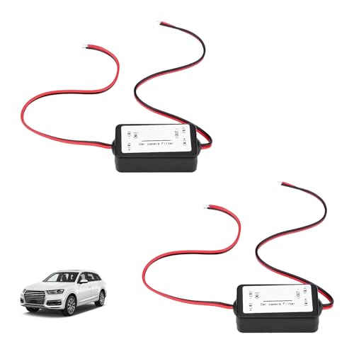 2 Piezas Condensador Filtro Rectificador, 12V DC Cámara de Visión Trasera Relé Rectificador, Coche Retrovisor Cámara Potencia Relay, Solución para Pantalla Negra y Giro de Imagen en Vehículos