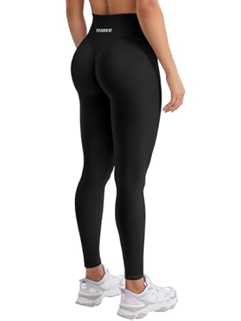 YEOREO Damen Sport Leggings Invisible Scrunch Butt Gym Leggings Hoch Taille Yoga Legging Booty Workout Leggings Booty Lifting Po Push Up Gym Sporthose