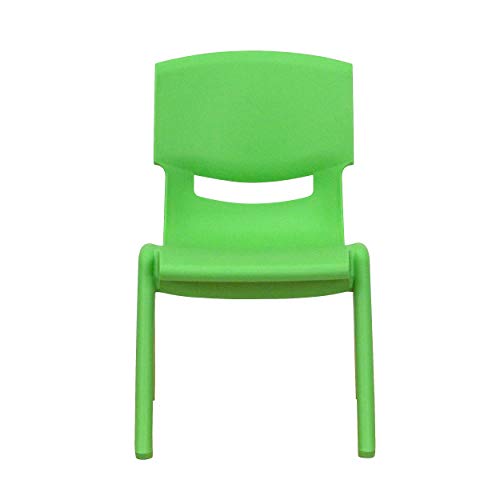 Image of Flash Furniture Green Plastic Stackable School Chair with 10.5'' Seat Height