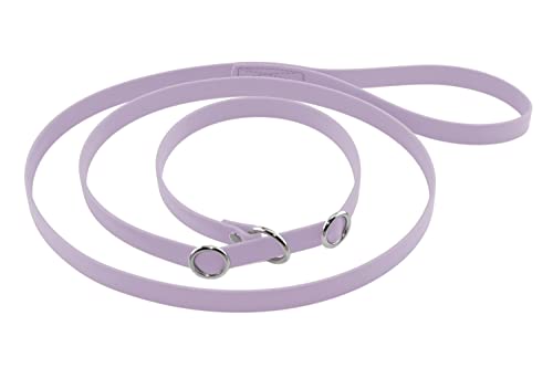 LENNIE BioThane Retrieverleine, 1m lang, Pastell-Lila, 16mm, 19mm, Handschlaufe, Stopperringe, Moxonleine