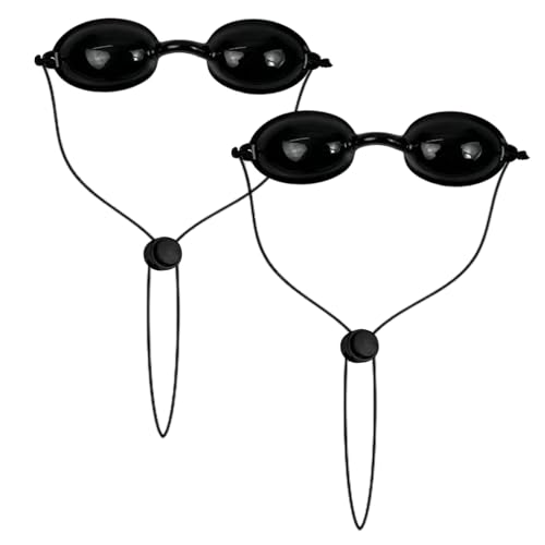 2 Pcs Lunettes de Solarium, Lunettes Bronzage, Silicone Lunette de Protection Noir, pour Solarium, Clinique De Beauté Ou à La Maison