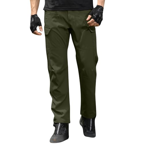 ADHOWBEW Multipants - High Stretch Multi-Pocket Durable Cargo Pants Stretch Casual Lightweight Hiking Big and Tall Trousers