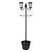 Sun-Ray 312007 Martens Two Head Solar Lamp Post and Planter, 7 ft, Black