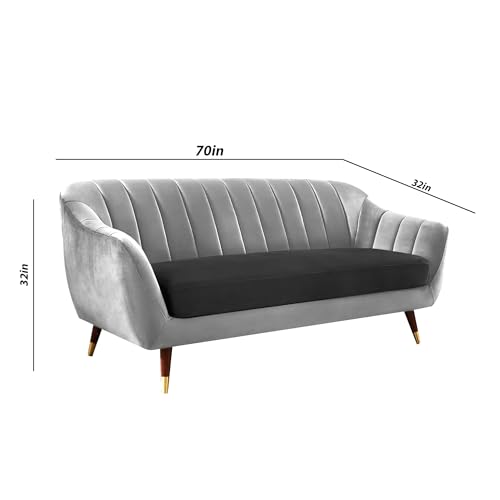 Image of Atticus 3-Seater Premium Fabric Sofa for Living Room, Office & Home (Black Grey) | Comfortable Modern Sofa Couch for Hall & Guest Room | Stylish Durable Furniture with 1-Year Warranty