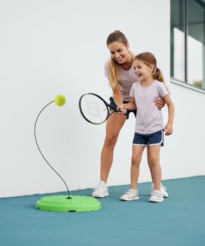 Image of Tennis Trainer Rebound Ball with Elastic Rope for Solo Practice - Self Training Tennis Ball with String for Beginners, Kids & Adults | Indoor Outdoor Tennis Practice Equipment (Pack of 1)