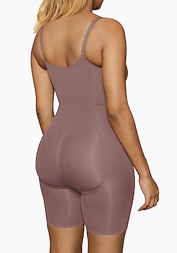 Image of SHAPERX Shapewear for Women Tummy Control Bodysuit Mid Thigh Body Shaper Shorts for a Lifted Look