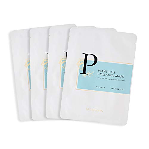 PRO RE NATA] Plant Cell Collagen Mask (4, Count) - Intensive skin care, 80% collagen extract