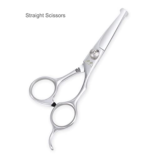 Hundeschere mit Rundspitze, 5 in 1 Hundescheren Set, Edelstahl Katze Fellpflege Schere, Hunde Scheren Set für Ganzkörper, Gesicht, Nase, und Ohr