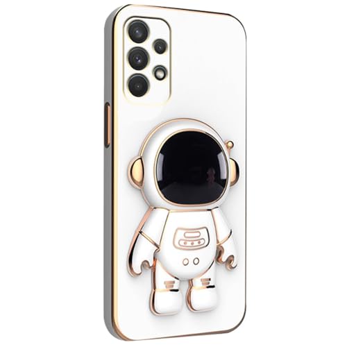 Image of for Samsung Galaxy A73 5G Case Cute 3D Astronaut Stand Design Camera Protection Shockproof Soft Back Cover (for Samsung Galaxy A73 5G, White)