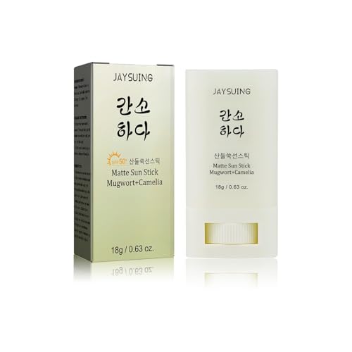LBOYLOVE Matte Sun Stick Mugwort + Camelia Korean Sunscreen Stick for Face Moisturizer with SPF 50+ PA+++ Matte Sunscreen for Face & Body Non Greasy No White Cast 18g/0.63oz