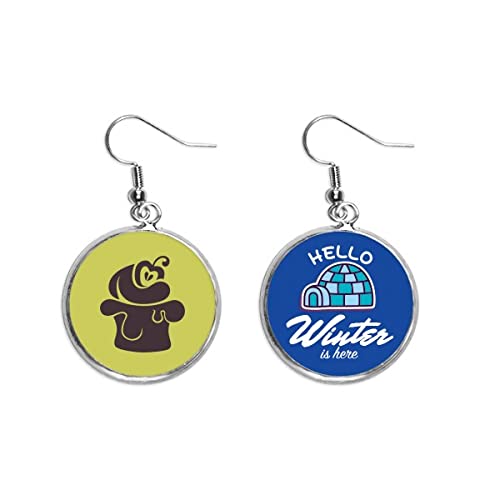 Pendientes de helado de cereza negra en gota un regalo de joyería de invierno
