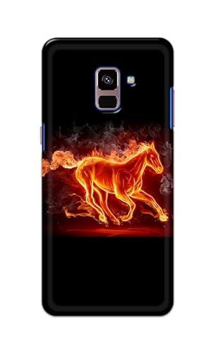 Image of PRINTFIDAA Printed Hard Back Cover Case for Samsung Galaxy A8 Plus | A8+ Back Cover (Fiery Horse) -112