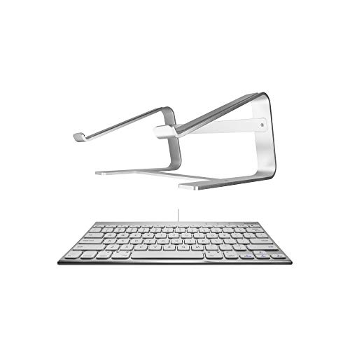 Macally Wired Mac Keyboard and an Aluminum Ergonomic Laptop Stand, Sleek Apple Accessories Add to Your Workplace