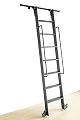 HARDJULAN 3.3FT Attic Hook On Rolling Ladder Track Kit with 87" Metal Ladder with Grab Handle