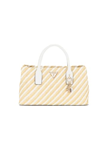 Sac satchel GUESS Simona en blanc et naturel pour femme