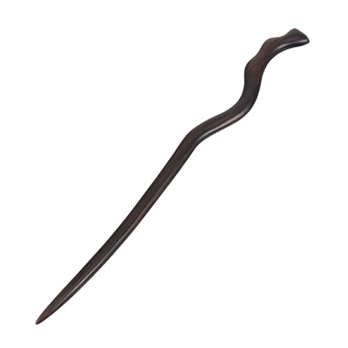 POPETPOP ヴィンテージ黒檀ヘア箸 1個 古代デザイン 髪飾り 中国風ヘアピン 女性用ヘアアクセサリー お団子ヘア用