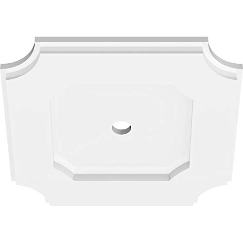Image of Ekena Millwork CMP12LE-01000 Locke Architectural Grade PVC Contemporary Urethane Ceiling Medallions 12 inchOD x 1 inchID x 7 inchC x 1 inchP