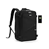 ECOHUB Mochila de viaje de mano, bolsa expandible para artículos personales de 18 x 14 x 8, resistente al agua de 17 pulgadas para laptop, Negro -, Mochilas de viaje