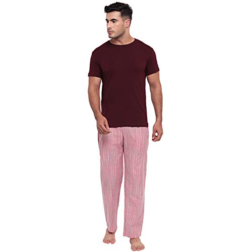 Image of FTX Men's Striped Woven Polycotton Track Pants - Pink