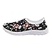 Dolyues Baskets en maille pour femme et fille - Motif floral coloré - Ultra légères, Infirmière Noir, 36.5 EU