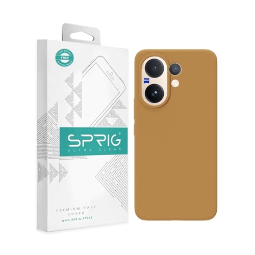 Image of SPRIG Compatible with Vivo V60 Premium SilkTone Back Cover Drop Tested Shock Proof Mobile Case for Men, Women, Boys and Girls with Camera Protection (Golden Brown)