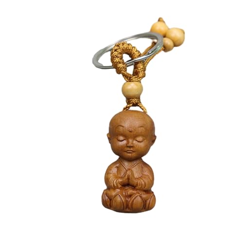 Asukohu Elegante Llavero de Buda de Madera Colgante Diseños Únicos Y Súpidos Retratados Energías Positivas Práctico Llavero Budista Accesorios