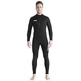 leidimus wetsuit di neoprene da 3mm per uomini, abito da immersione a corpo pieno con zip anteriore per pesca subita,men,s