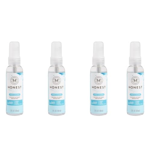 Image of CAMEO Honest Plant-Based Hand Sanitizer Spray | Kills 99.9% of Germs | Hypoallergenic, Quick-drying + Moisturizing | Fragrance Free, 2 fl oz (pack of 4)