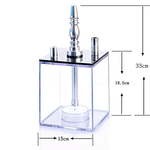 Shisha Hakenhukas Set Acryl Square Hukahn-Kunststoffschlauch Kieselgel-Schlauch Wiederverwendbarer Huka – Bild 3