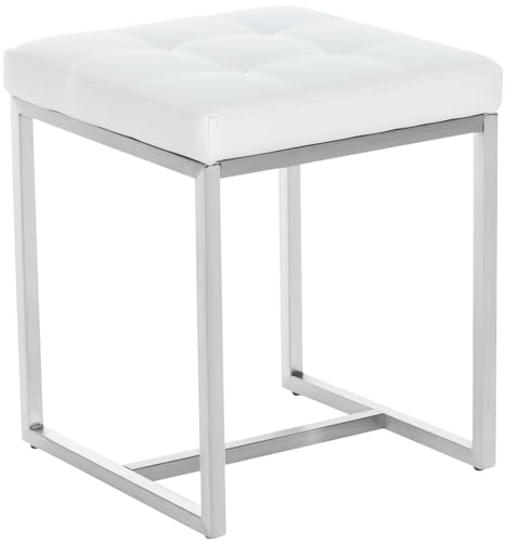 CLP Edelstahl-Sitzhocker Barci Kunstleder I Moderner Hocker Mit...