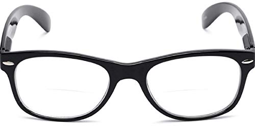 The Buddy Bifocal Readers + 2.50 Black/Clear Lens