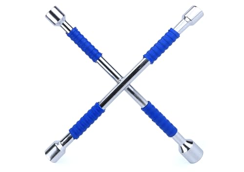 Clé à roue - croix de 350 mm revêtue, idéale pour faciliter le changement de pneus avec durabilité et résistance. *