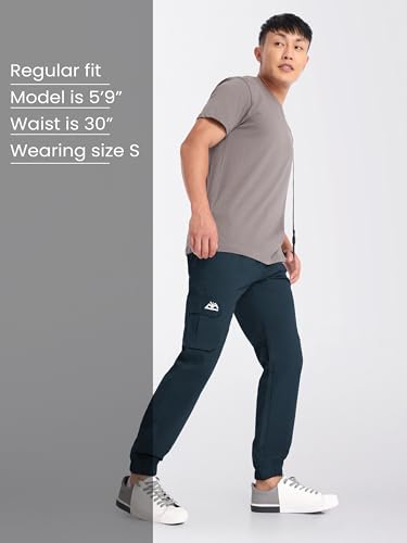 Image of Beyoung Cotton Solid Elastic with Drawstring Cargo Joggers for Men | Regular Fit | 2 Spacious Pockets | Smooth Texture